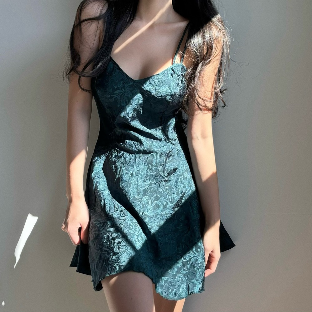 SZ_S|Victoria's Secret|Vintage Gold Label Emerald Green Slip Dress